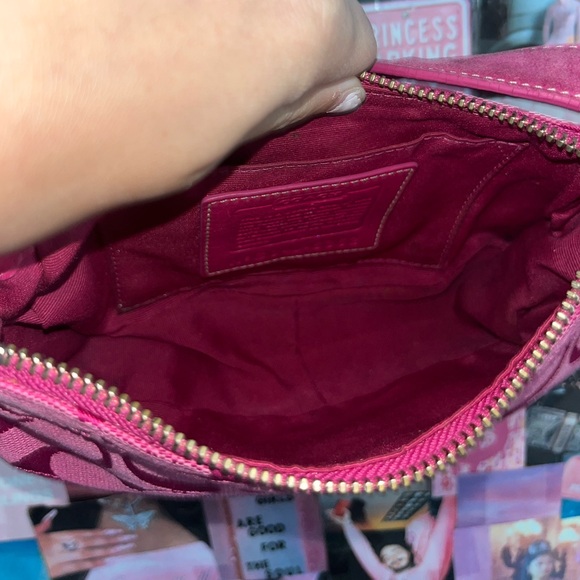 Sold RARE* Vintage Y2k Pink Coach Demi Hampton Monogram Buckle Flap Shoulder Bag - Picture 4 of 7